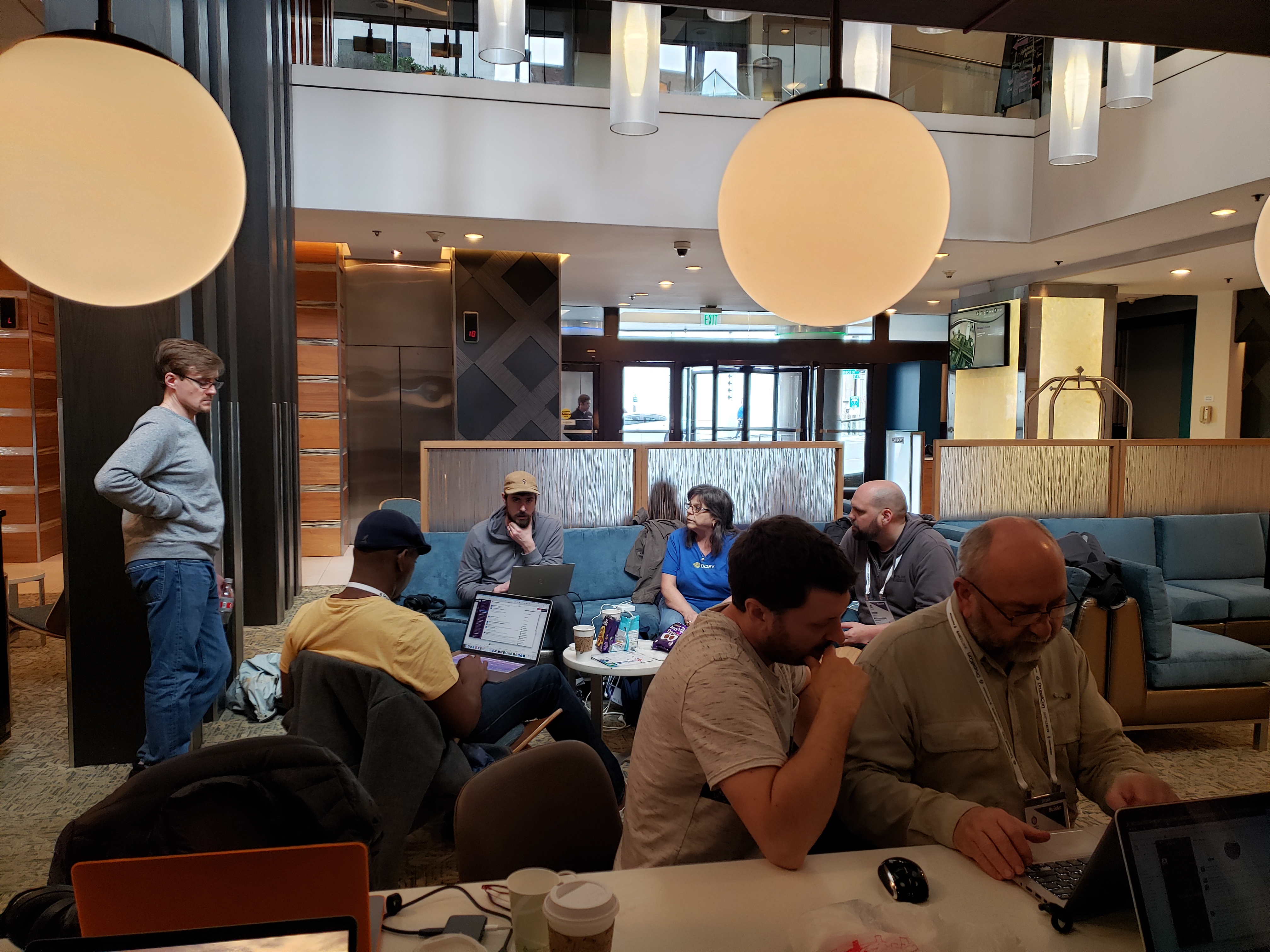 Hook 42 team takes over hotel lobby to work on new D8 website