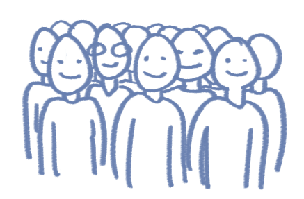 Drawing of smiling people