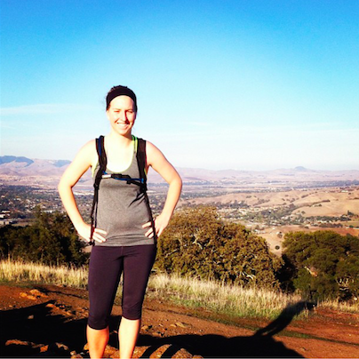 Lindsay hiking in the hills