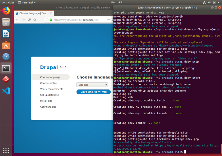 drupal installed on ubuntu