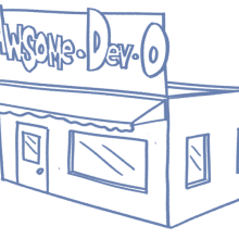 Drawing of a storefront