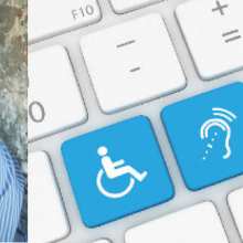 Images of Mike Giffors and accessibility keyboard buttons