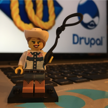 Lego cowboy with a lassoo