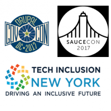 Various tech conference logos