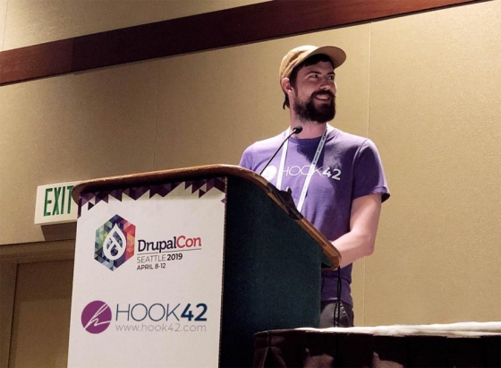 Ryan Bateman presenting at DrupalCon