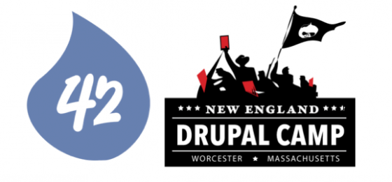 Hook 42 logo and Drupal Camp logo