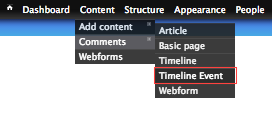 Create a new timeline event