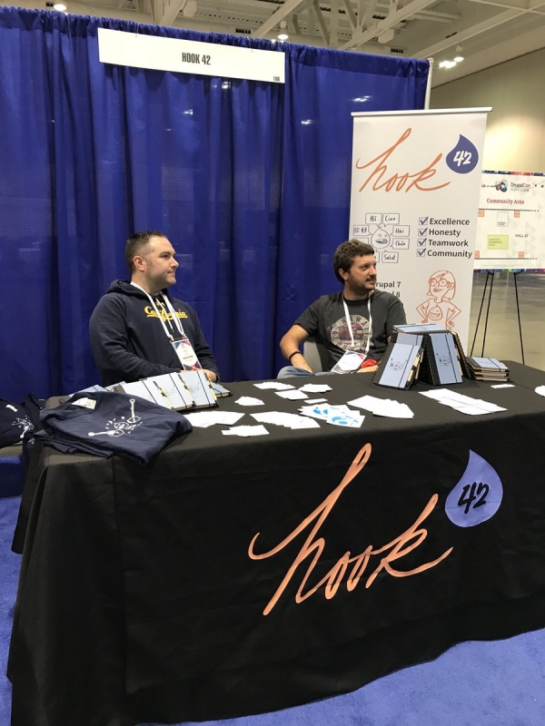 Chris and Dan at the Hook 42 booth during DrupalCon Nashville