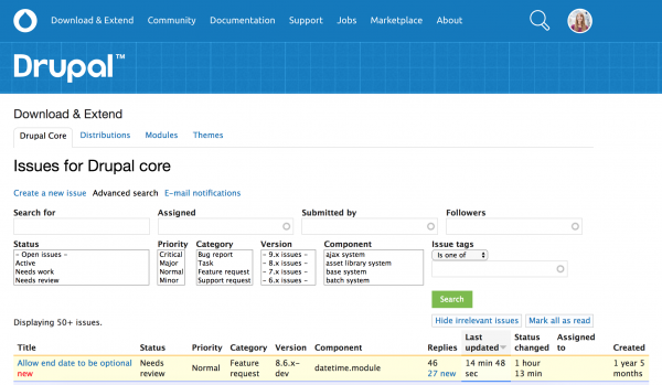 Drupal issue queue