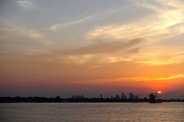 Sunset on the Mississippi River