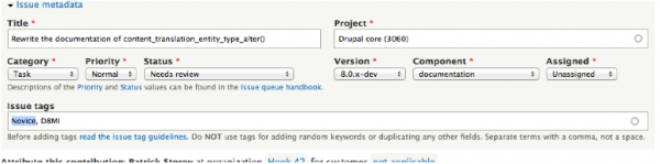 Drupal Issue Tags