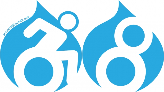 Drupal Accessbility and Drupal 8 logos