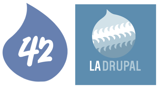 Hook 42 and LA Drupal logo side by side